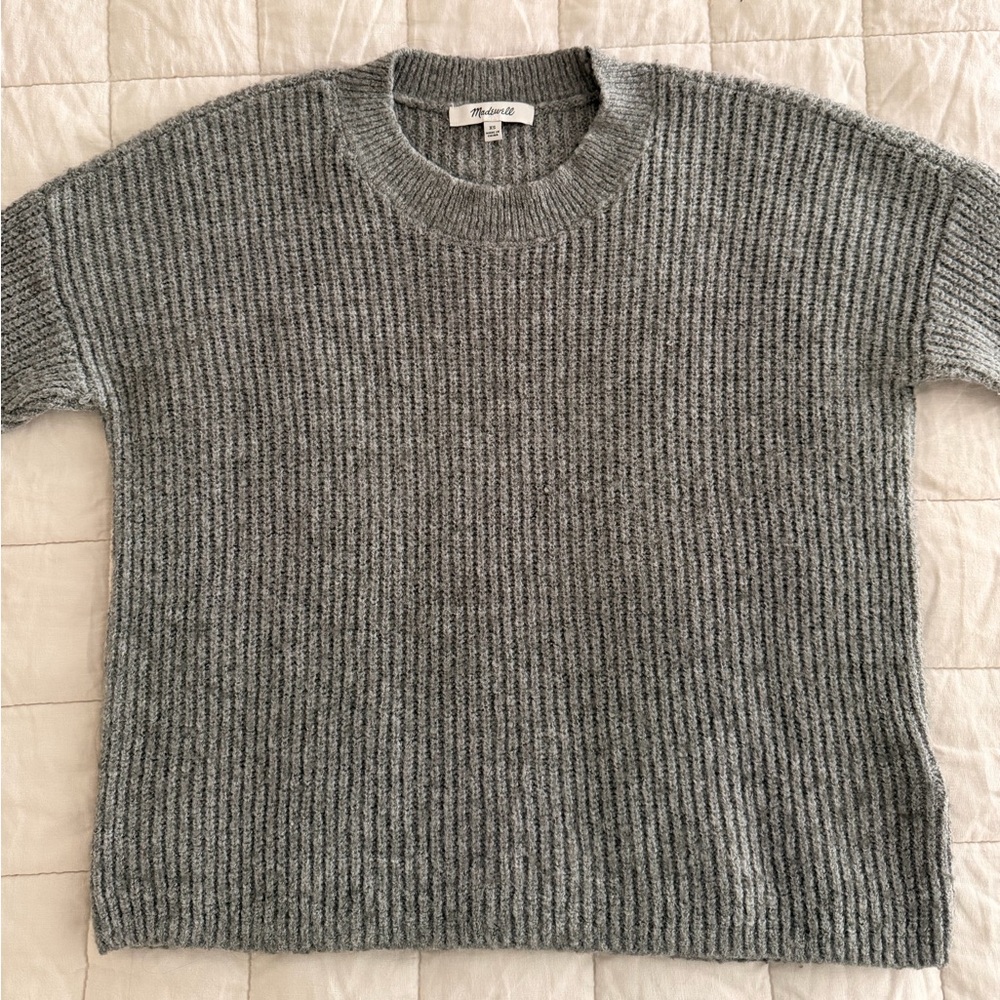 Madewell Heather Gray Ribbed Sweater